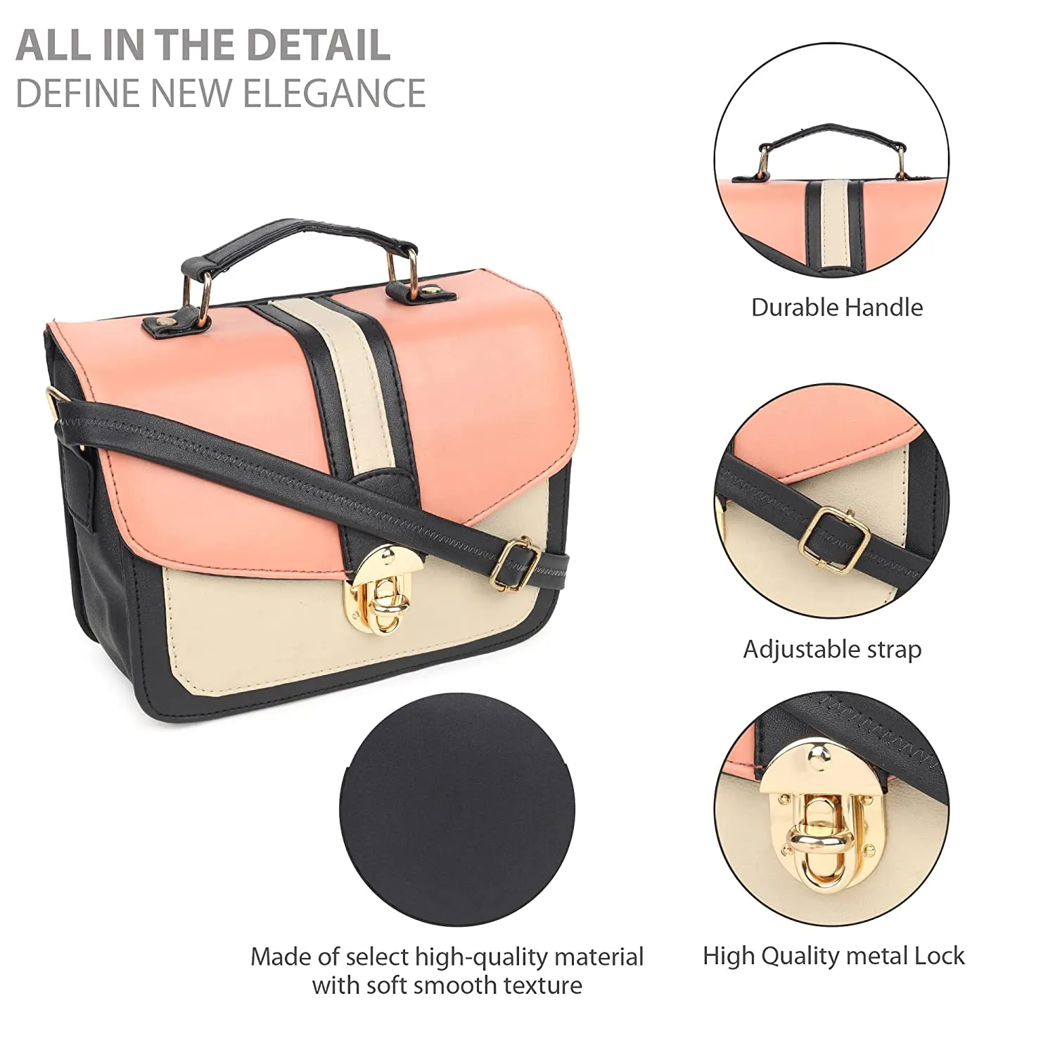 zubstore's  Peach Colour Slingbags For Womens & Girls